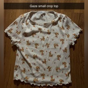 Yellow floral crop top